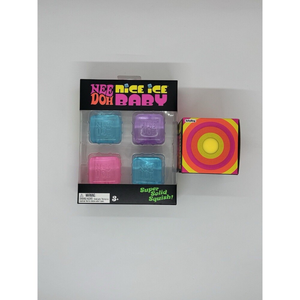 NeeDoh Nice Ice Baby Sensory Squish 4 Cube Pack - Color Changing NeeDoh Bundle